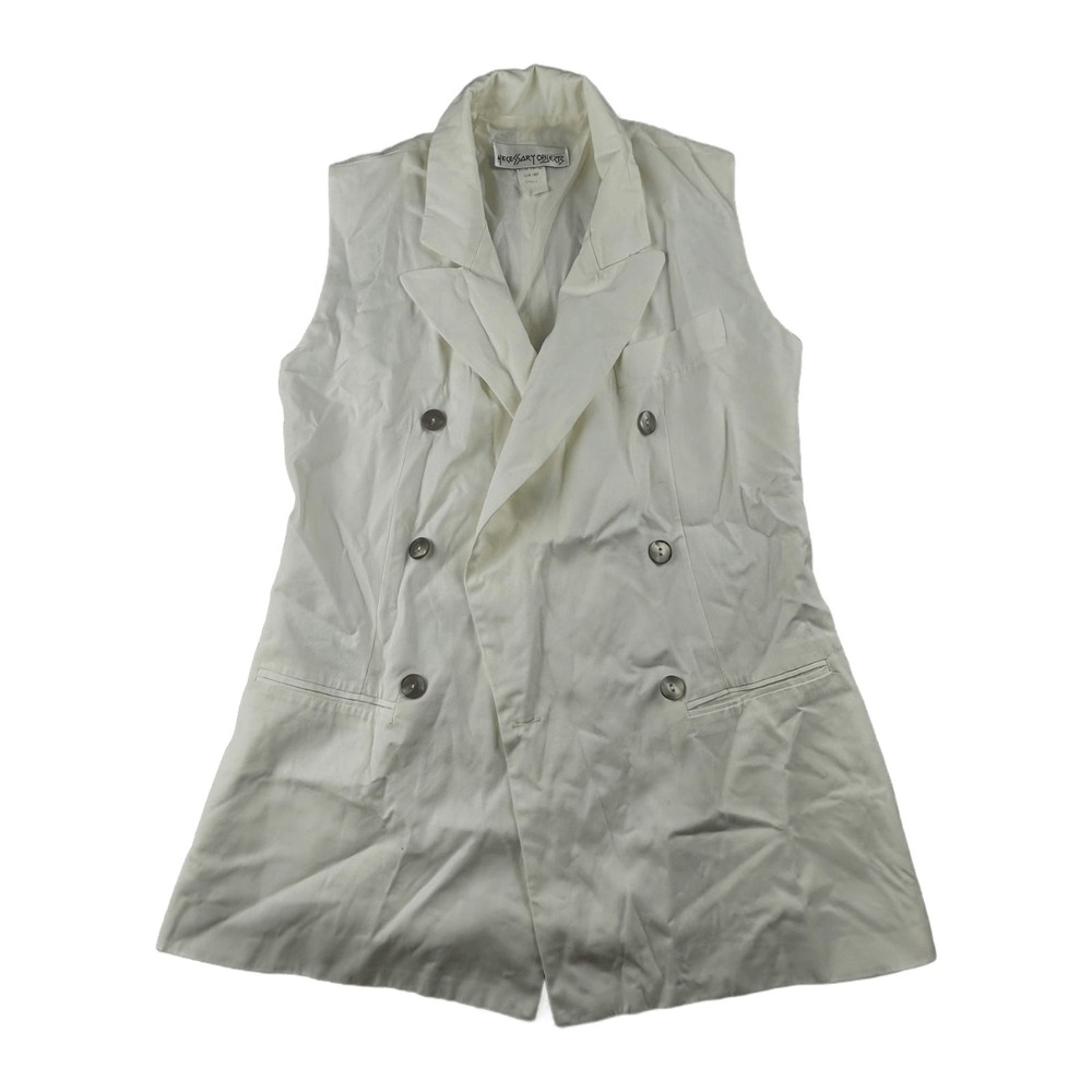Vintage Necessary Objects Vest Women S White Double Breasted Workwear‎ Business